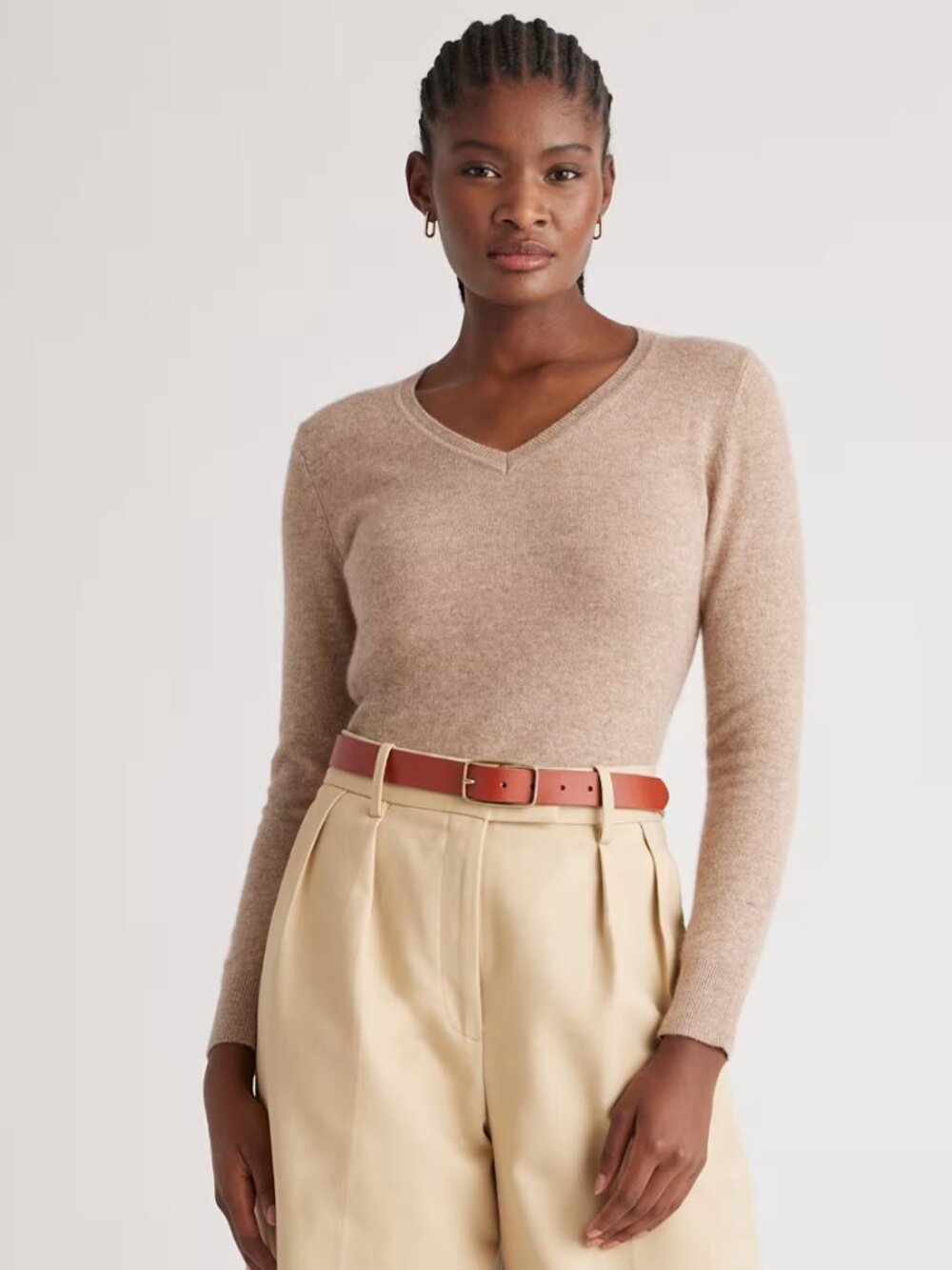 QUINCE- Mongolian Cashmere V-Neck Sweater- Size Small